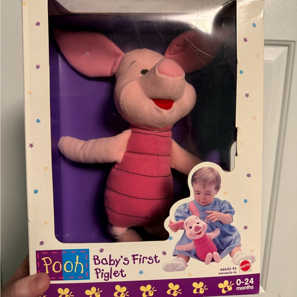 VINTAGE Baby's First Piglet Plush Toy - Pink